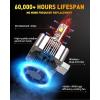 imageH1 Light Bulbs 50000LM 10X Super Brighter 11 Halogen Size 70000Hrs Lifespan 6500K White H1 Fog Lights with Cooling Fan Plug and Play Pack of 2D1SD1R