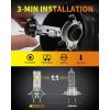 imageH49003HB2 Bulb for Motorcycle 15000LM 600 Super Brighter 11 Halogen Size 6500K Cool White 60000Hrs Long Service Life with Cooling Fan Plug and Play H4 Fog Light Pack of 1H7H7LL