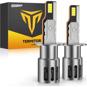 imageH1 Light Bulbs 50000LM 10X Super Brighter 11 Halogen Size 70000Hrs Lifespan 6500K White H1 Fog Lights with Cooling Fan Plug and Play Pack of 2H1H1LL