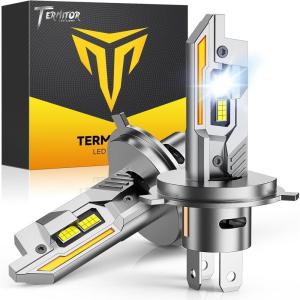 imageH1 Light Bulbs 50000LM 10X Super Brighter 11 Halogen Size 70000Hrs Lifespan 6500K White H1 Fog Lights with Cooling Fan Plug and Play Pack of 2H4HB29003