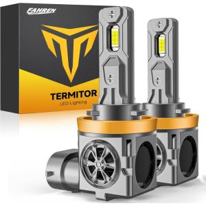 imageUpgraded H11 H9 Light Bulbs 40000LM 10X Super Brightness 11 Halogen Mini Size H11H8H16 Fog Light Bulb 6500K White Plug and Play Canbus Ready Pack of 2