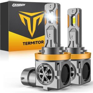 imageUpgraded H139008 Bulbs 60000LM 10X Super Brighter 85000 Hours Long Service Life 6500K Cool White Real 11 Halogen Size Fog Lights Plug N Play Pack of 2H11H9H8H16