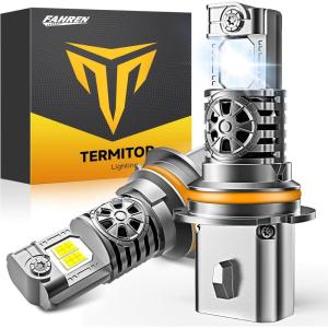 imageUpgraded H49003 Light bulb HiLow Beam50000LM 900 Super Brighter 6500K Cool White HB2 Fog Light Bulbs with Cooling Fan 11 Mini Halogen Size Plug and Play Pack of 29007HB5