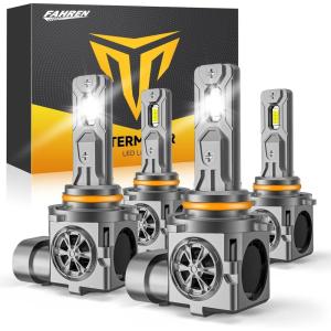 imageUpgraded H49003 Light bulb HiLow Beam50000LM 900 Super Brighter 6500K Cool White HB2 Fog Light Bulbs with Cooling Fan 11 Mini Halogen Size Plug and Play Pack of 290059006