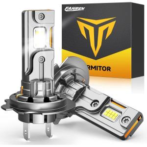 imageUpgraded H49003 Light bulb HiLow Beam50000LM 900 Super Brighter 6500K Cool White HB2 Fog Light Bulbs with Cooling Fan 11 Mini Halogen Size Plug and Play Pack of 2H7