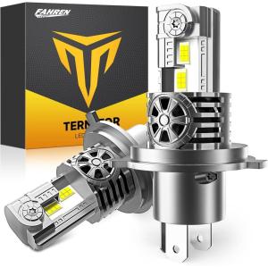 imageUpgraded H49003 Light bulb HiLow Beam50000LM 900 Super Brighter 6500K Cool White HB2 Fog Light Bulbs with Cooling Fan 11 Mini Halogen Size Plug and Play Pack of 2H4