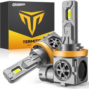 imageUpgraded H49003 Light bulb HiLow Beam50000LM 900 Super Brighter 6500K Cool White HB2 Fog Light Bulbs with Cooling Fan 11 Mini Halogen Size Plug and Play Pack of 2H11H9H8H16