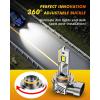 imageH49003HB2 Light Bulbs 50000LM Ultra Brighter 6500K Cool White 70000Hrs Long Life with Cooling Fan 11 Halogen Size Plug and Play H4 Fog Lights Bulbs Pack of 29005HB3