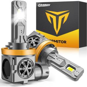 image9005 9006 Light Bulbs Combo 100000LM 12X Ultra Brighter 360 Adjustable Quick Install 6500K White 11 Mini Size 9005HB3 9006HB4 OffRoad Use Fog Light Plug N Play Pack of 4H11H9H8