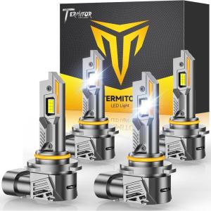 image9005 9006 Light Bulbs Combo 100000LM 12X Ultra Brighter 360 Adjustable Quick Install 6500K White 11 Mini Size 9005HB3 9006HB4 OffRoad Use Fog Light Plug N Play Pack of 490059006